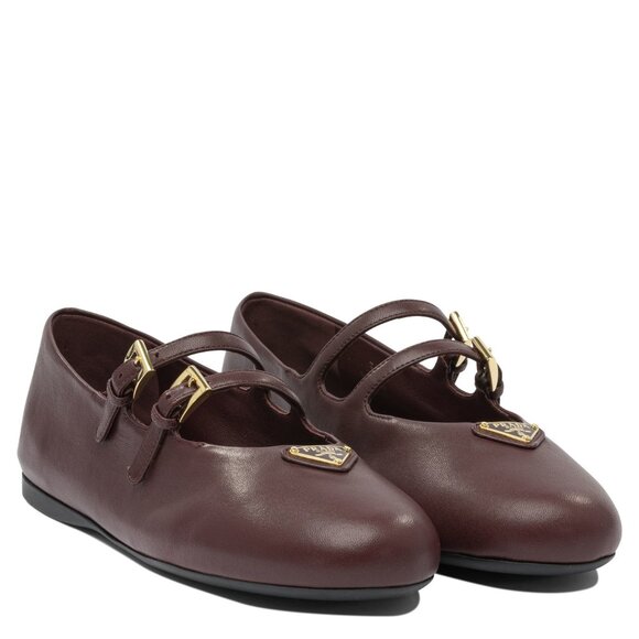 Prada Nappa Leather Ballet Flats IT 37 Women - Picture 2 of 5